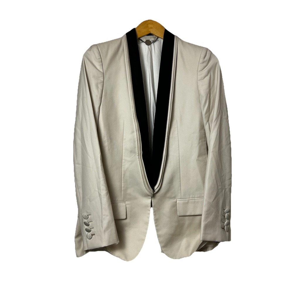 Stella McCartney Womens Wool Pleated‎ Blazer Nude Size EUR 42